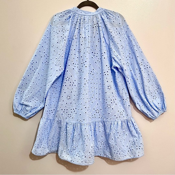 NWT H&M Powder Light Blue Tunic Dress w/ Eyelet Embroidery SOLD OUT ONLINE - Picture 12 of 16